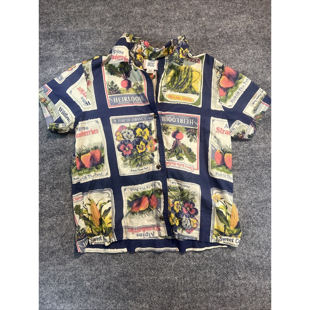 BDG Urban Outfitters Asher Printed Souvenir Seed Packet Shirt - Small